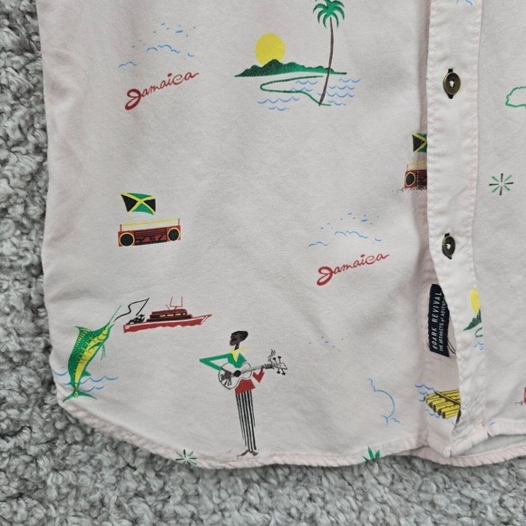 Roark‎ Revival Jamaica Shirt Men M Pink Tropical Short Sleeve Button Up Vacation - Picture 3 of 10